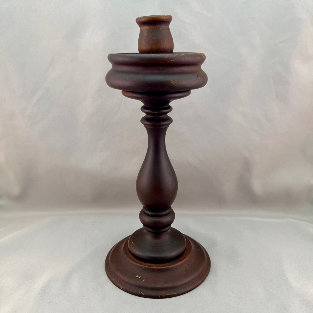 Unbranded Wooden Candlestick Holder Home Decor Brown Good Traditional Turned